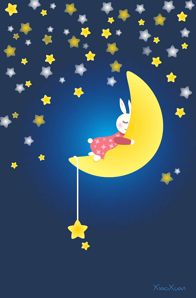 一只开心,爱美,又有点蠢萌的兔子 画了三张萌兔,只是想来表现对兔子的