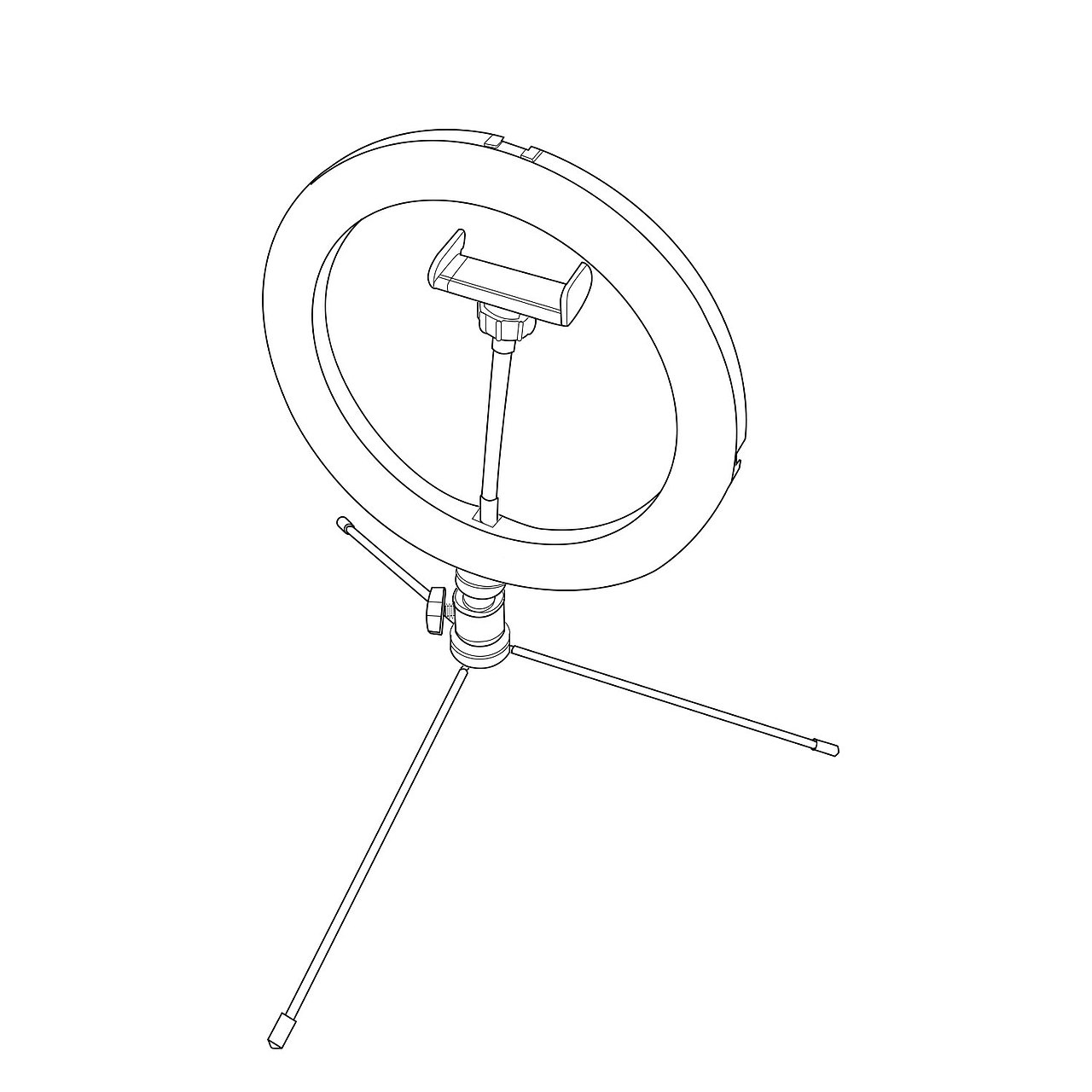 10寸环形灯线稿图六视图专利图