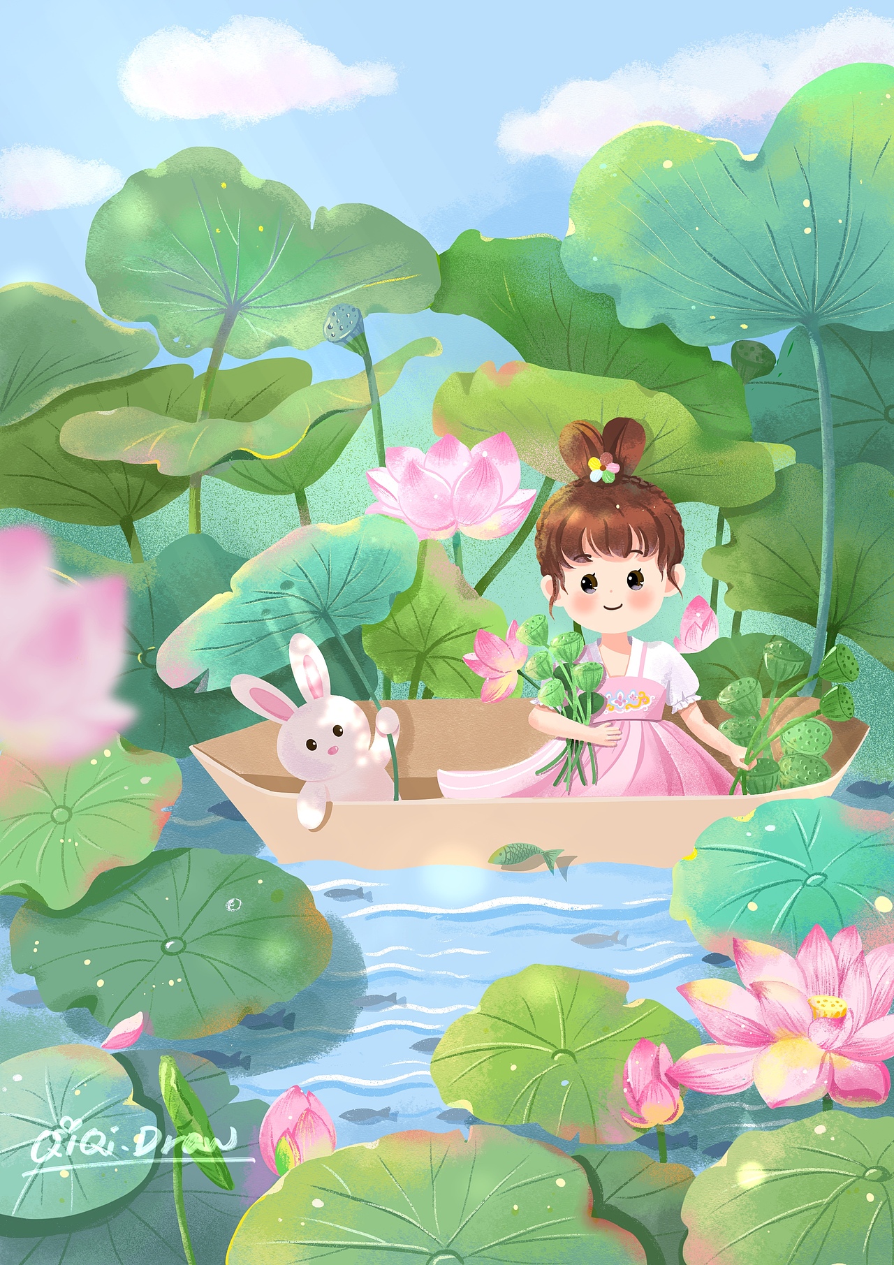 接天莲叶无穷碧