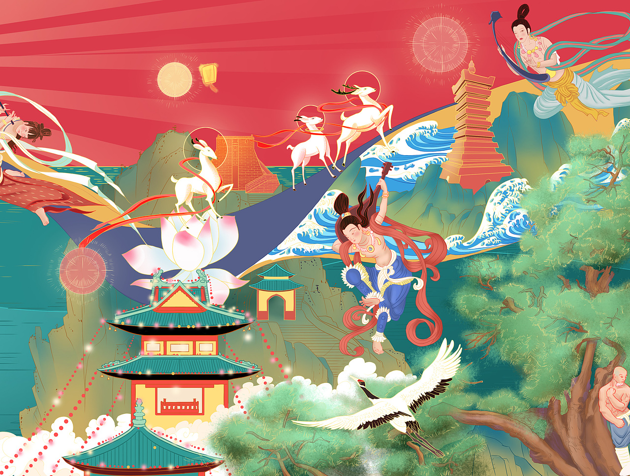 -五岳-国潮屏保（图ZMjY1NzUzMDA4） - 闪屏/壁纸 - 站酷设计师石前原创素材 - 站酷ZCOOL