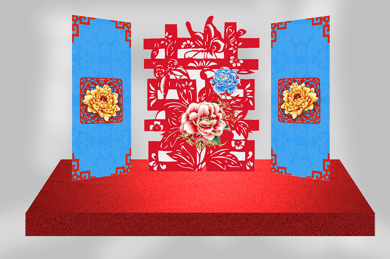 迎宾处背景效果图