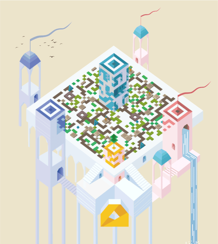 纪念碑谷风格/立体动效二维码