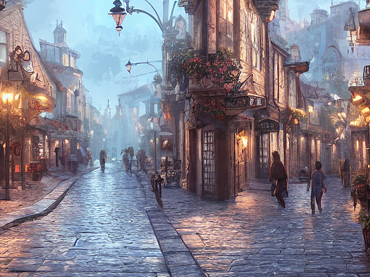 #AI创作实验室#温馨的欧洲街道