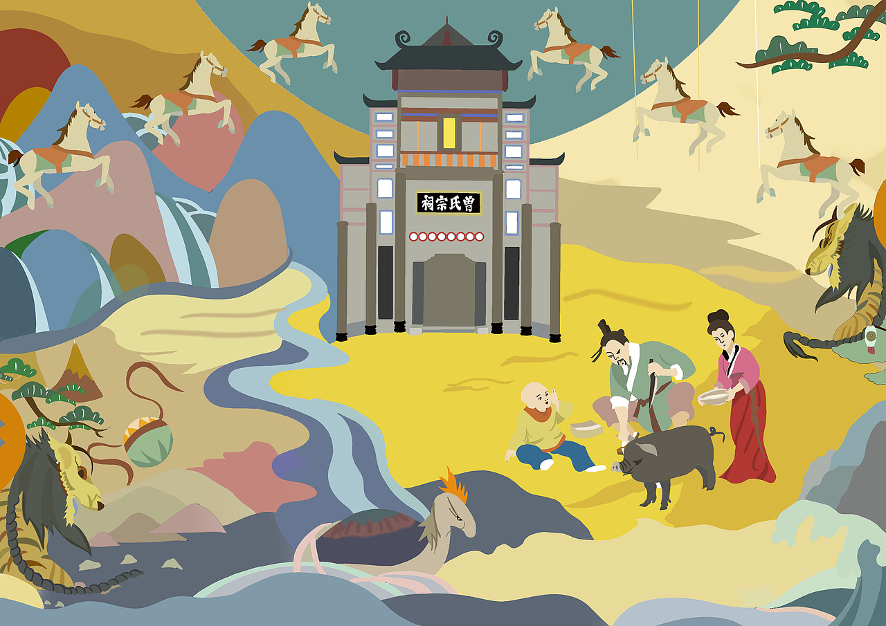 古韵洞口的宗祠文化创意设计(图ZMTcwMzA3Mjg0) - 品牌 - 站酷设计师爱设计的男孩原创素材 - 站酷ZCOOL