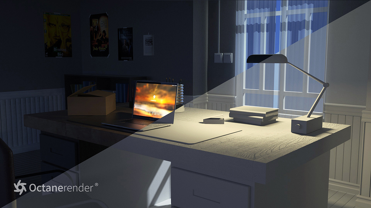 C4D室內(nèi)場(chǎng)景建模渲染練習(xí)（圖ZMjcwNTI5NjIw） - 建筑/空間 - 站酷設(shè)計(jì)師本吾原創(chuàng)素材 - 站酷ZCOOL