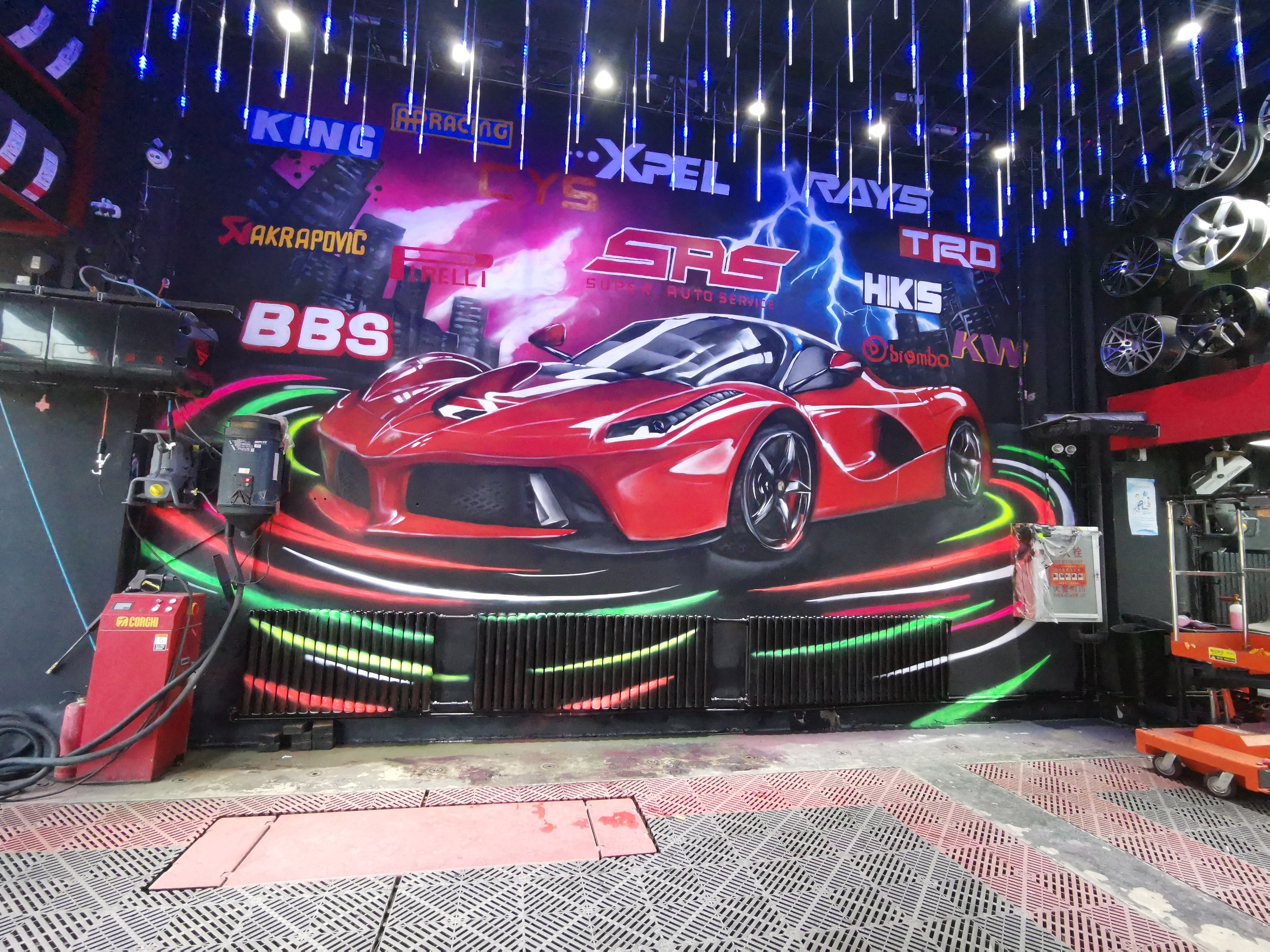 干货【法拉利涂鸦墙】街头涂鸦创作教程-北京酷车小镇