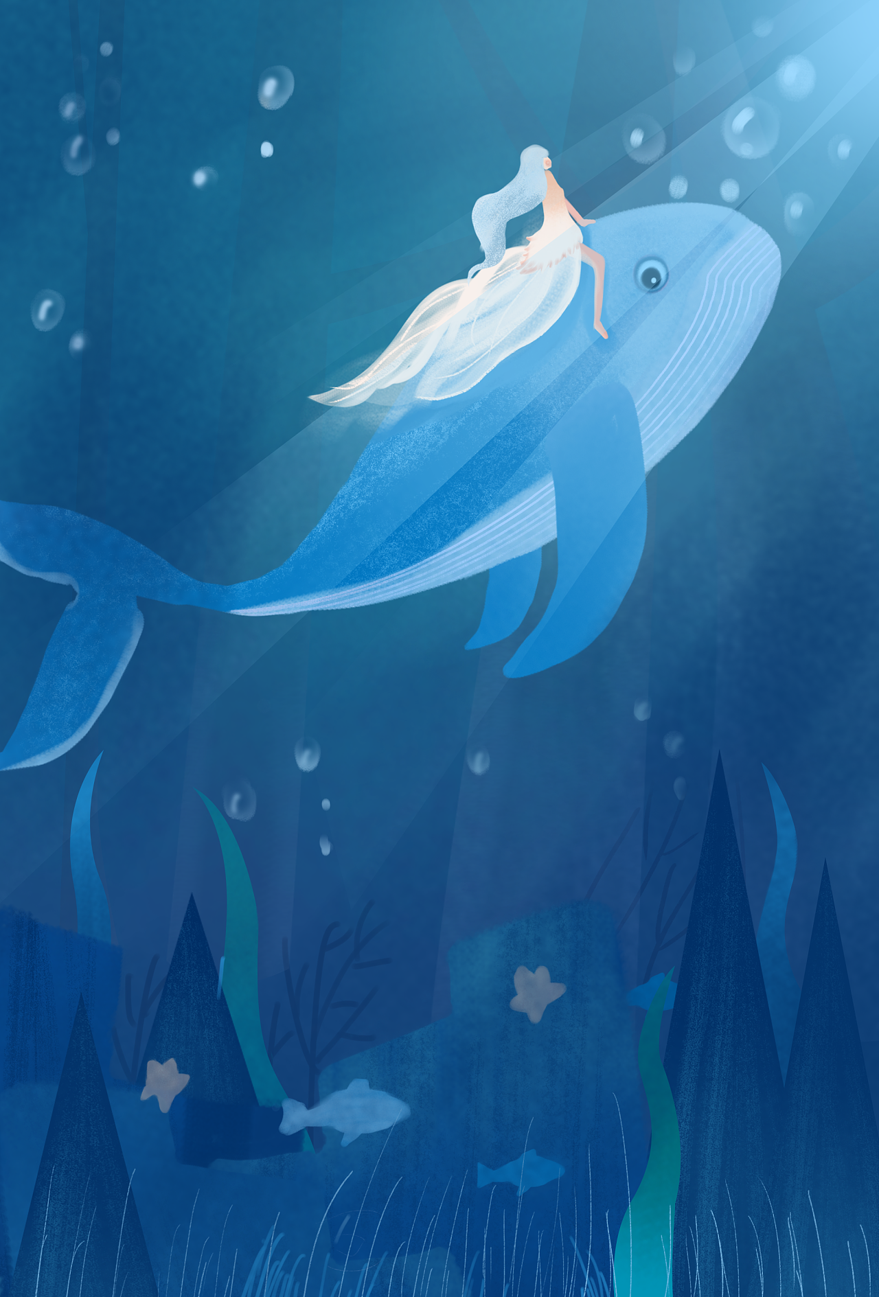 鲸梦|插画|商业插画|aaron_夏 - 原创作品 - 站酷 (zcool)