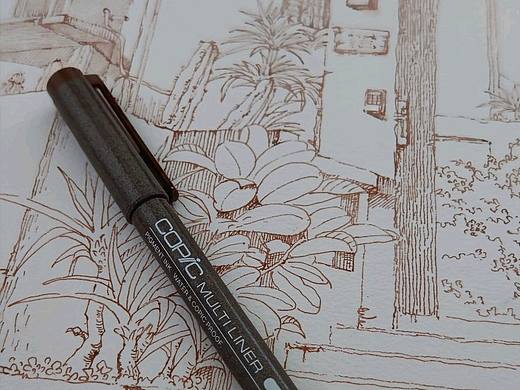 浙江温岭石塘镇小箬岛的山顶民宿~写生一张!