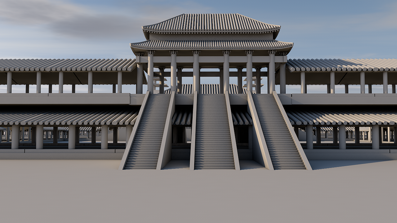 古建未央宫遗址意想复原模型