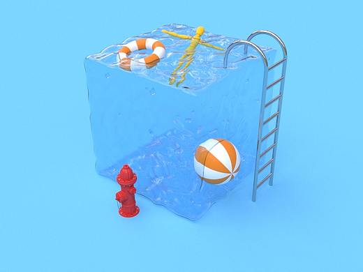 C4D小场景临摹练习（个人主页-ZNDU5MTU5Njg=） - 场景 - 站酷设计师姑娘拽天下原创素材 - 站酷ZCOOL