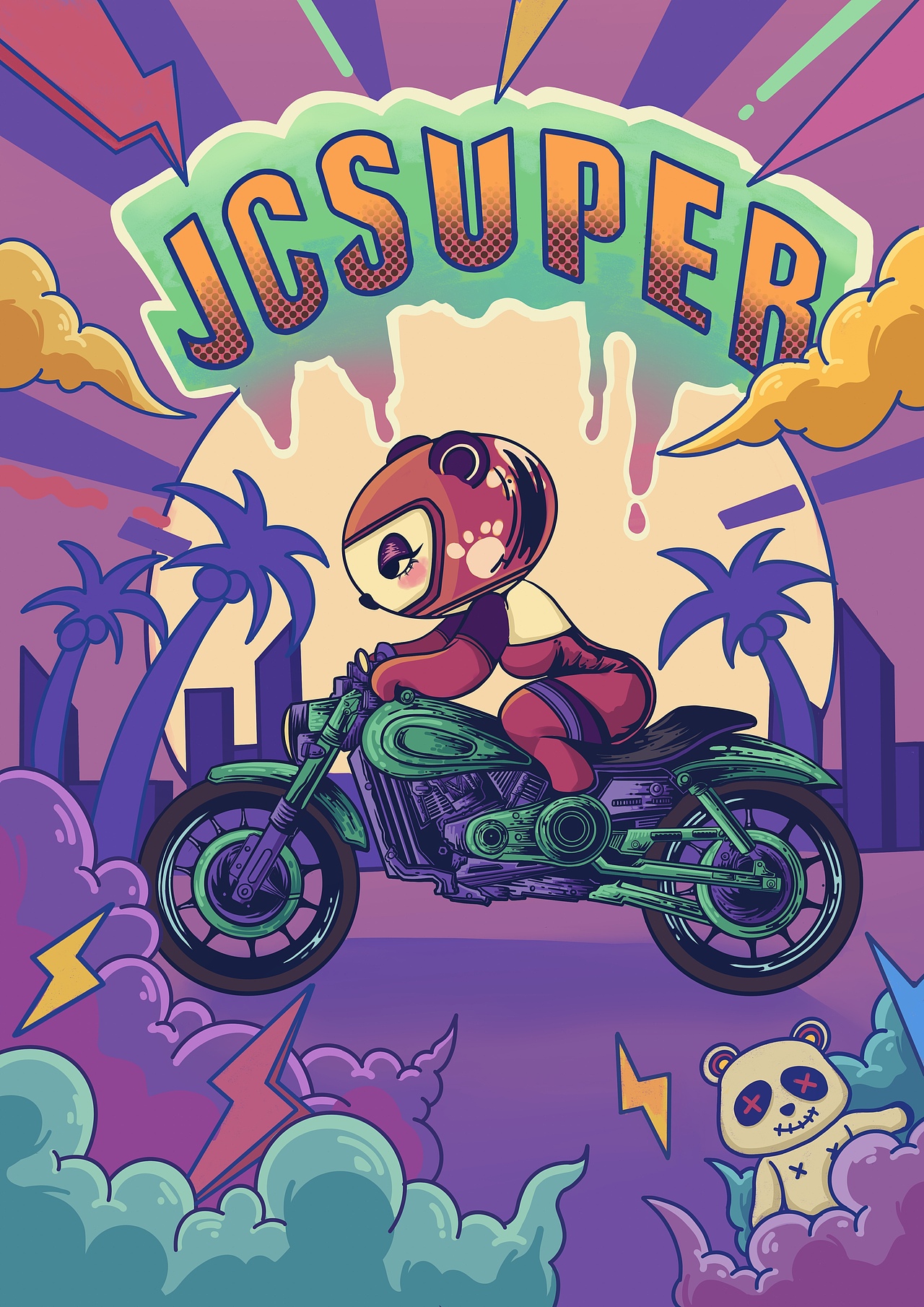 机车女孩（图ZMjk0MDc0NzY4） - 创作习作 - 站酷设计师酸汤麻辣锅原创素材 - 站酷ZCOOL