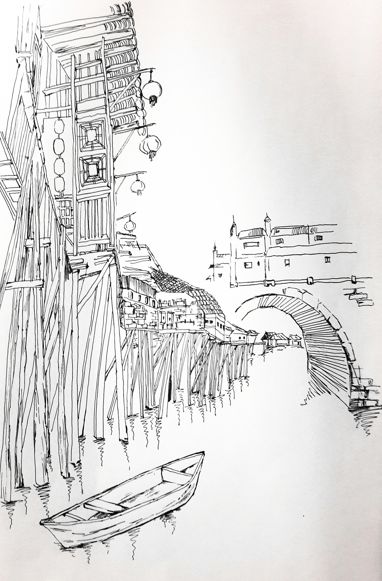 凤凰古镇速写小稿