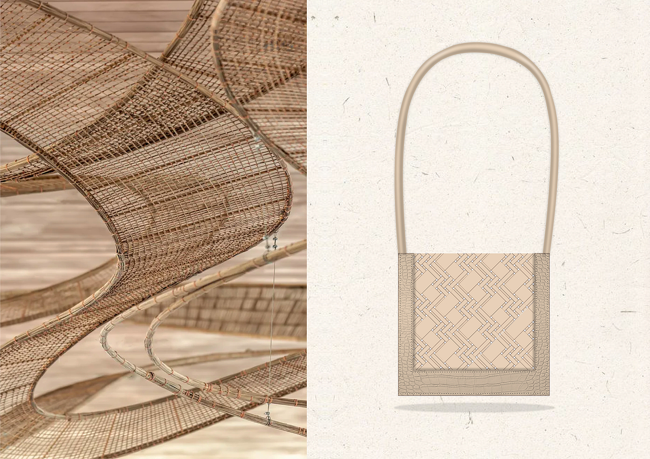 原创女包系列设计竹编元素 -《纵横》