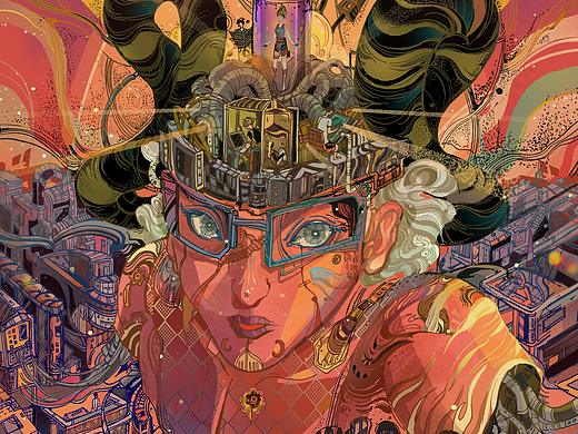 插画「新时代生化人」还又平时的随心线稿  