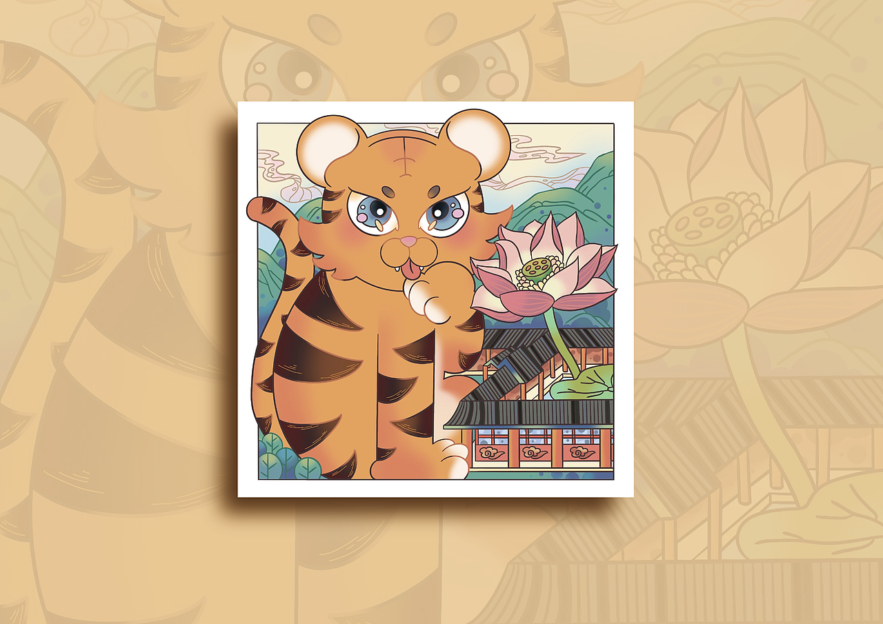《五虎临门》----生肖虎IP形象插画创作（图ZMjg2NzIwMjE2） - IP形象 - 站酷设计师不尚原创素材 - 站酷ZCOOL