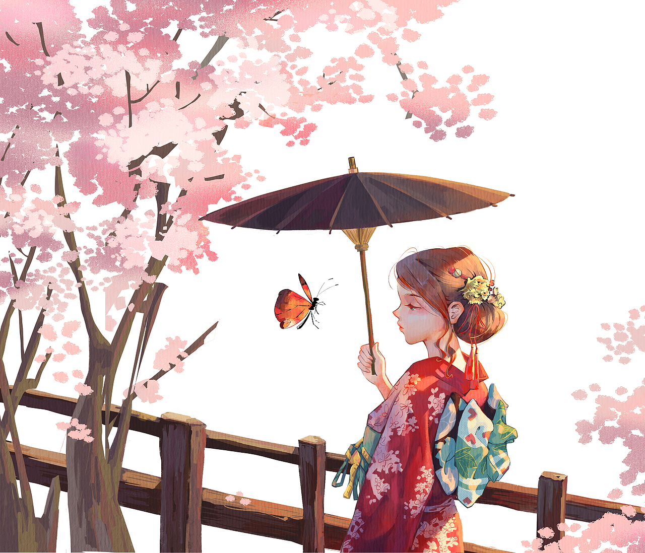 和服少女（图ZMTY4NDA5MjQ4） - 创作习作 - 站酷设计师长秧原创素材 - 站酷ZCOOL