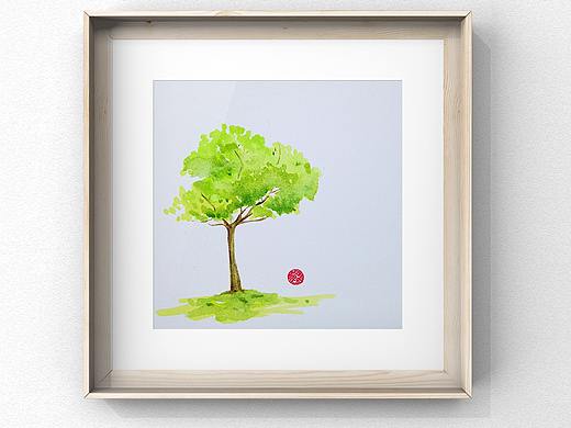 水彩插画一棵树（个人主页-ZMzE5MTc2NjA=） - 绘画 - 站酷设计师倩倩swyan原创素材 - 站酷ZCOOL