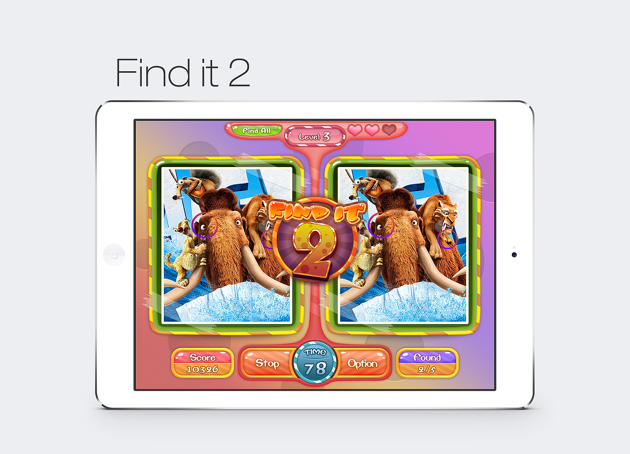 《FIND IT 2》糖果风格界面