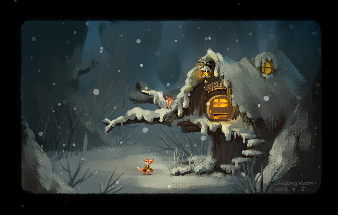 雪地里的小狐狸