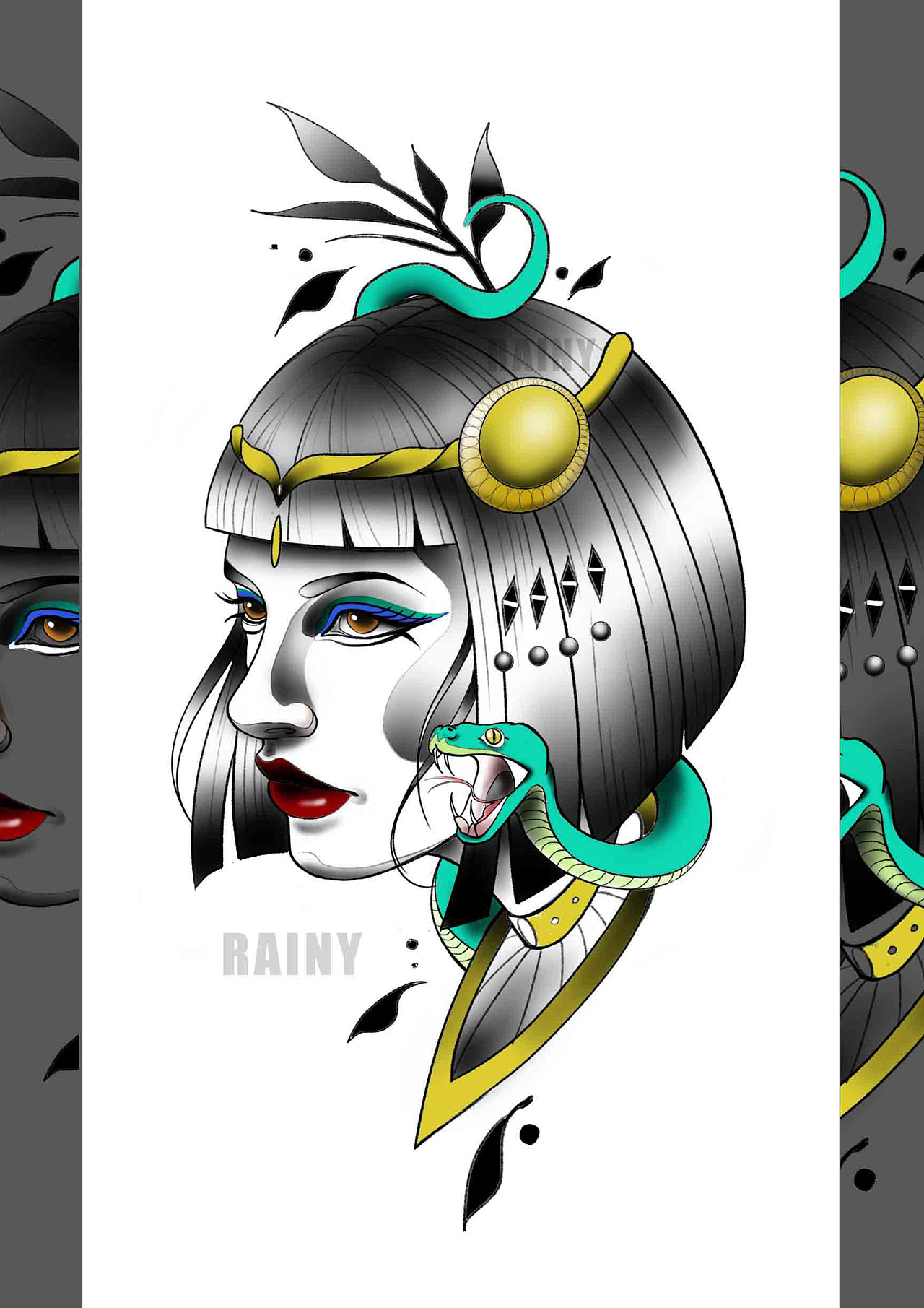 欧美画风人像插画作品