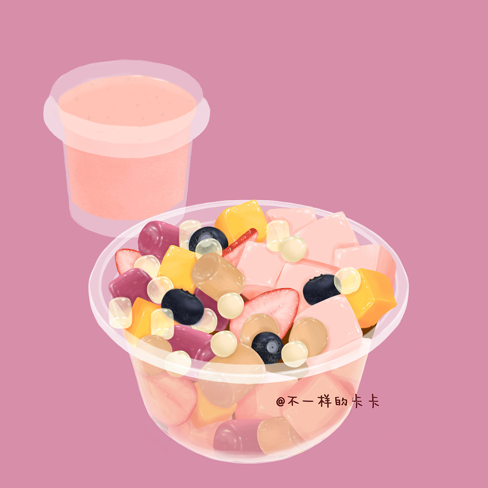 美味的甜品——芋圆什锦插画|插画|商业插画|不一样的卡卡 - 原创作品