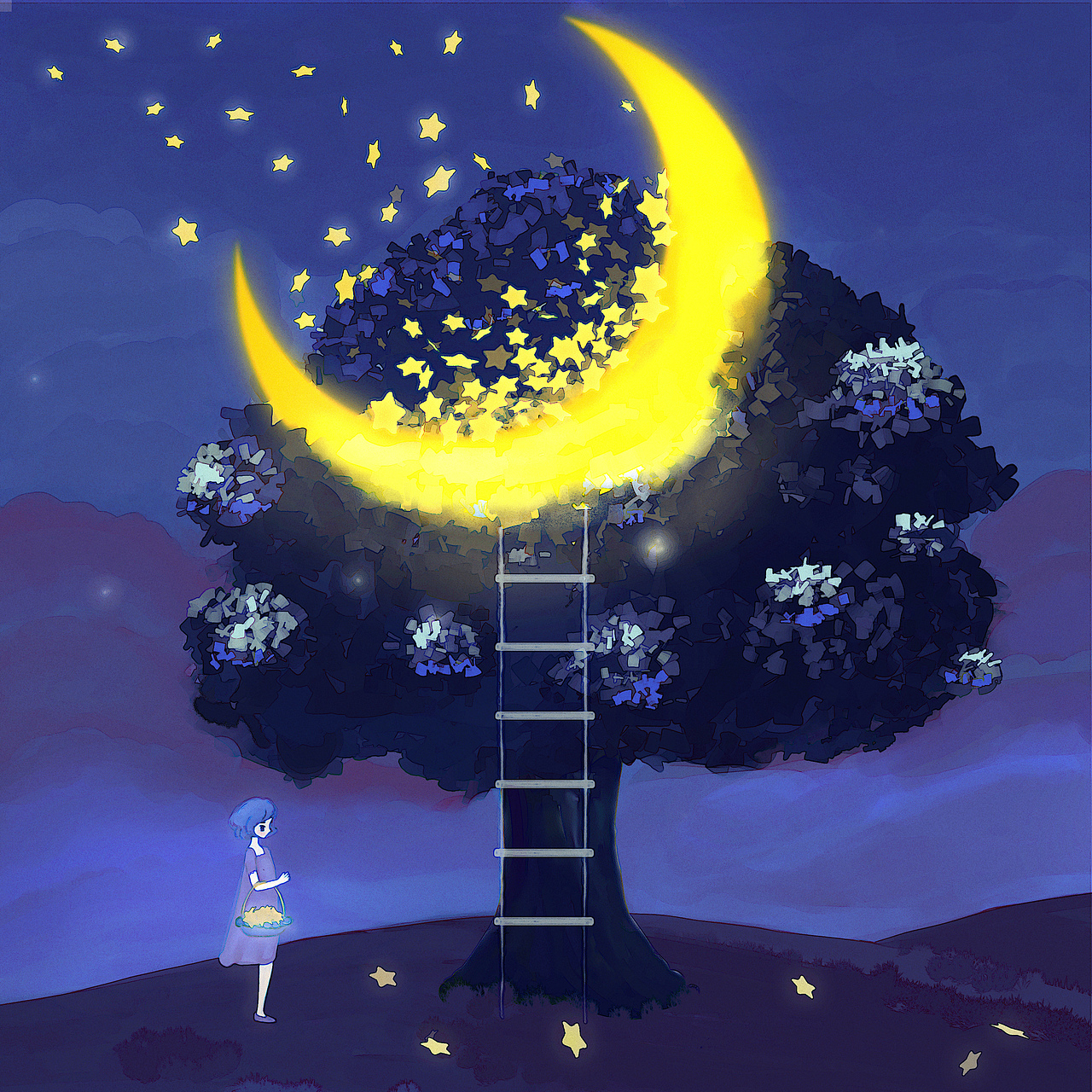 星星月亮合集|插画|创作习作|浅浅anini_原创作品-站酷zcool