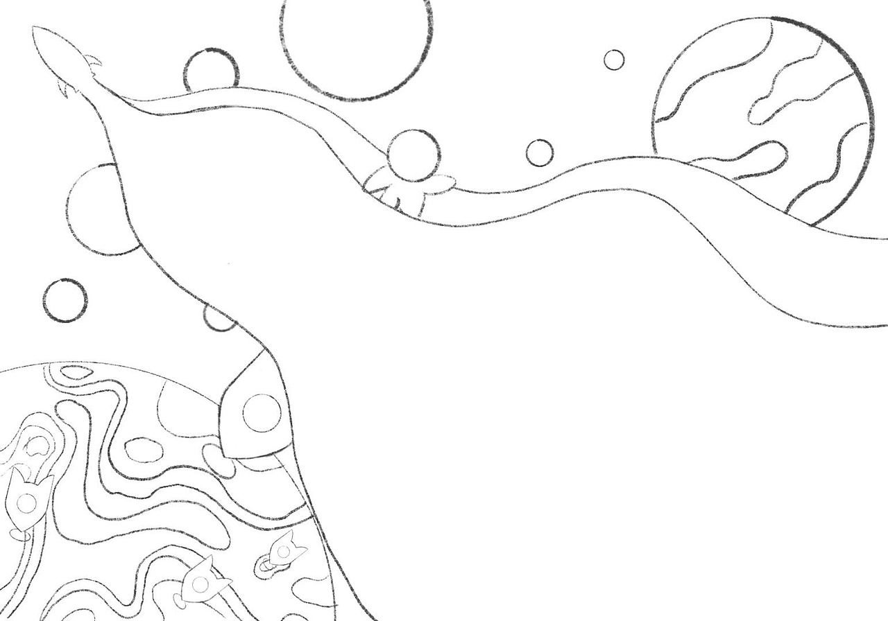 剪纸风太空插画（图ZMTcyNTI2NDg0） - 艺术插画 - 站酷设计师CHIHANGLAU原创素材 - 站酷ZCOOL