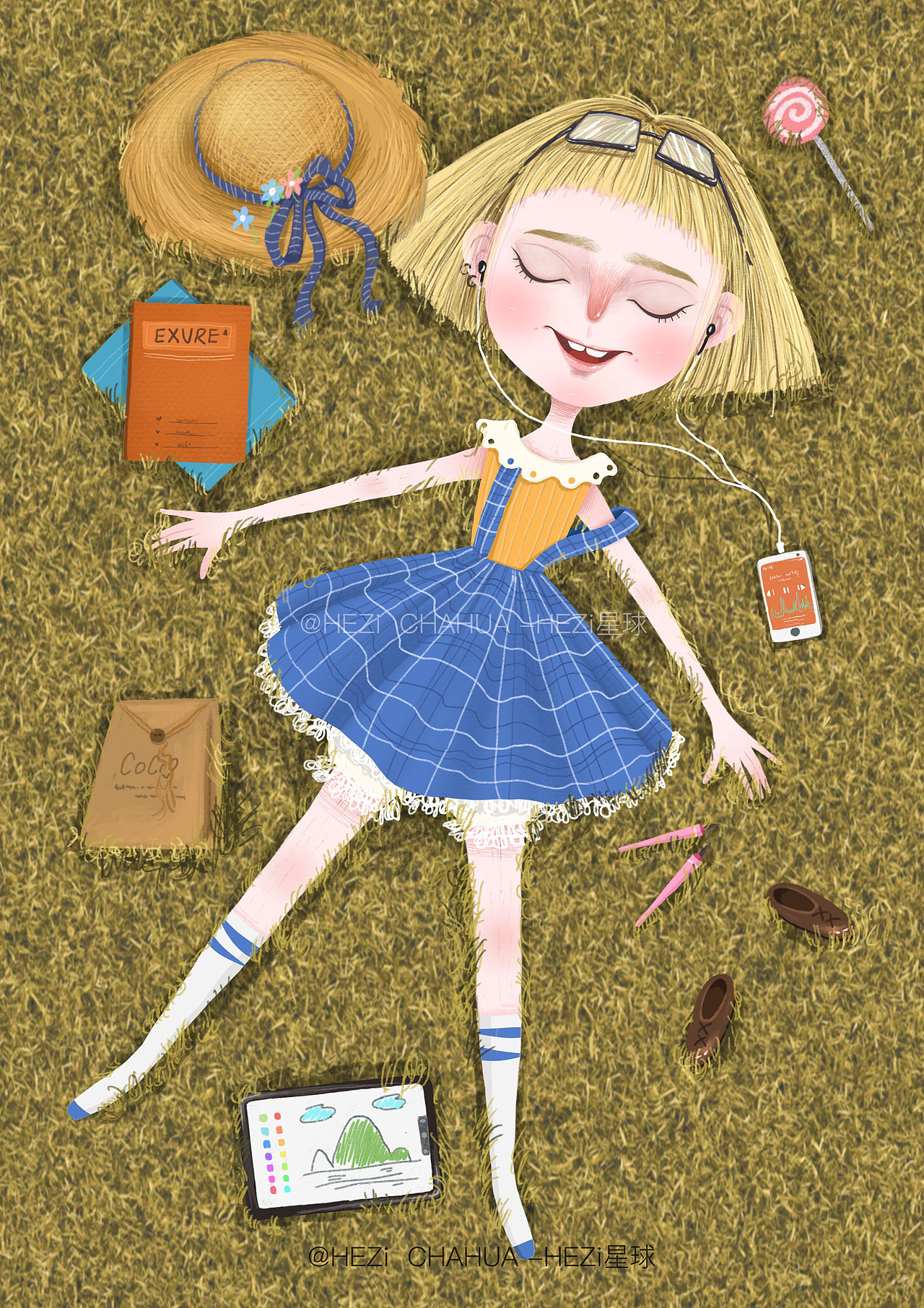 《hezi星球》惬意时光-欧风儿童插画|插画|绘本|hezi何子_原创作品