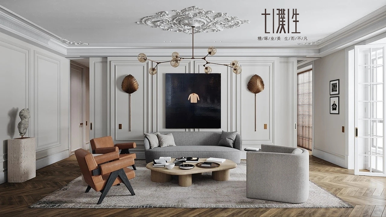180㎡现代轻奢法式（图ZMjI0NDQ4OTU2） - 家装设计 - 站酷设计师七璞生原创素材 - 站酷ZCOOL