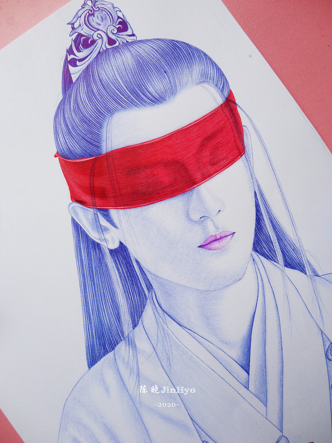 圆珠笔手绘《琉璃》成毅|纯艺术|绘画|陈晓jinhyo_原创作品-站酷zcool