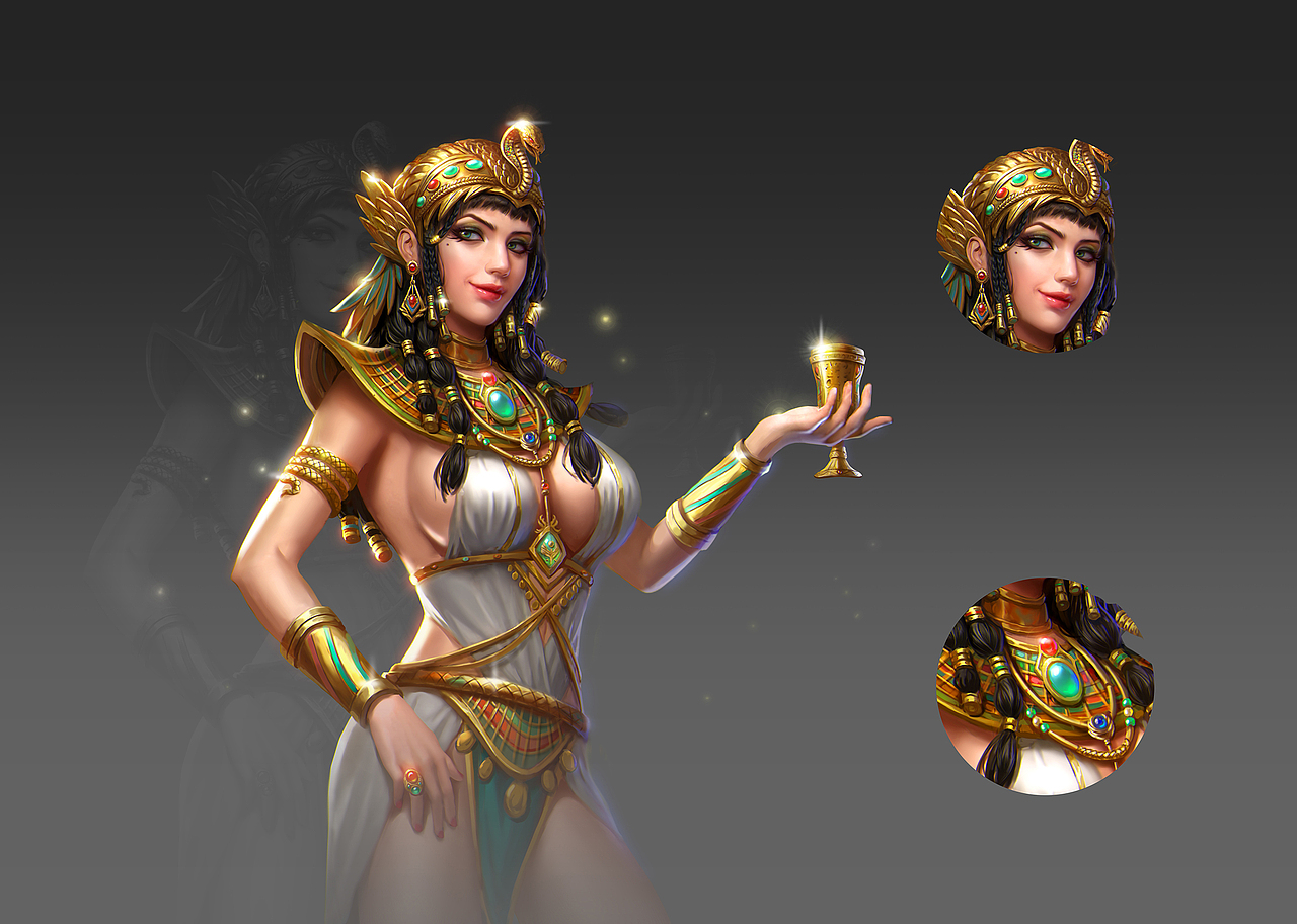 Cleopatra埃及艳后（图ZMjUxMDI4OTA4） - 游戏原画 - 站酷设计师夜夜夜夜1103原创素材 - 站酷ZCOOL