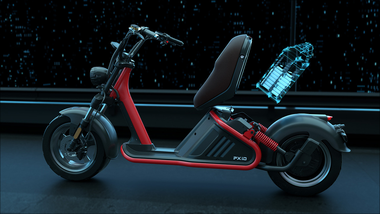 产品三维动画展示-电动摩托车