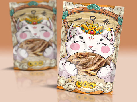 一口香海鲜干零食包装设计
