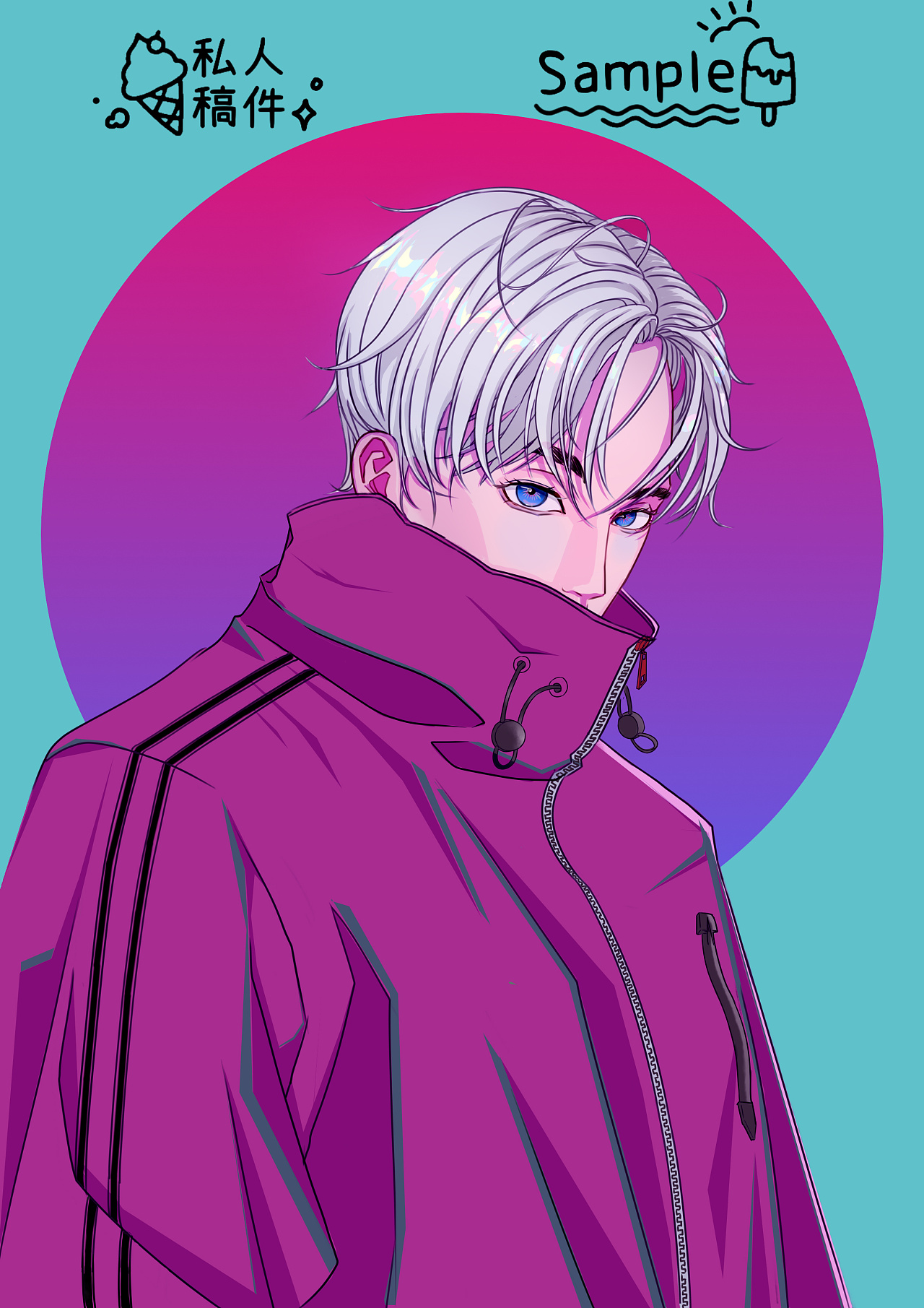 男头像|插画|艺术插画|冰屿子 - 原创作品 - 站酷 (zcool)