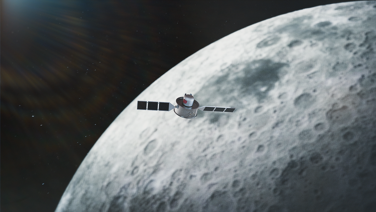 嫦娥五号飞向月球3d动画