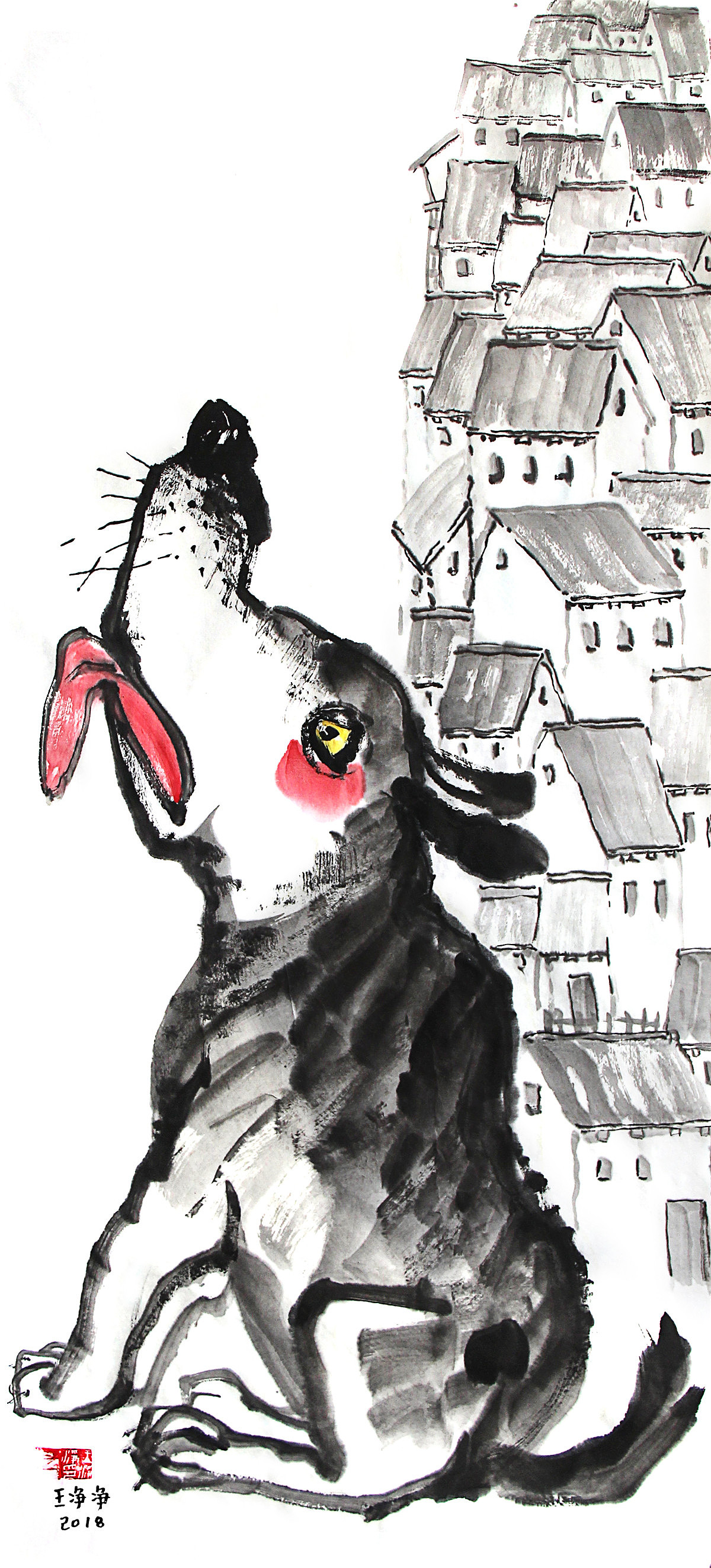 狗年画狗 50多幅水墨狗画+插画狗图（图ZMTAyODUzNTc2） - 商业插画 - 站酷设计师画儿晴天原创素材 - 站酷ZCOOL