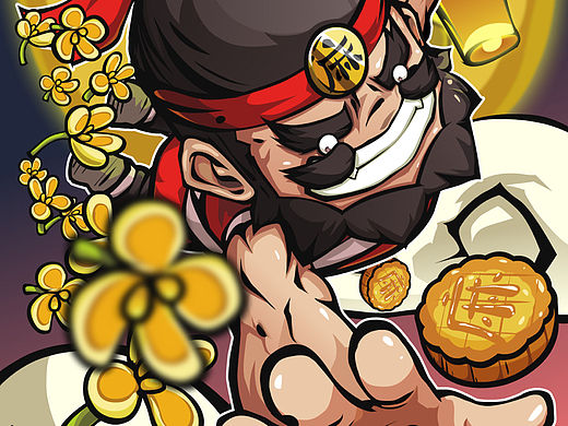 麻子張中秋插畫（個人主頁-ZNDE5MDUwMDg=） - 新銳潮流插畫 - 站酷設計師閃不靈360原創(chuàng)素材 - 站酷ZCOOL