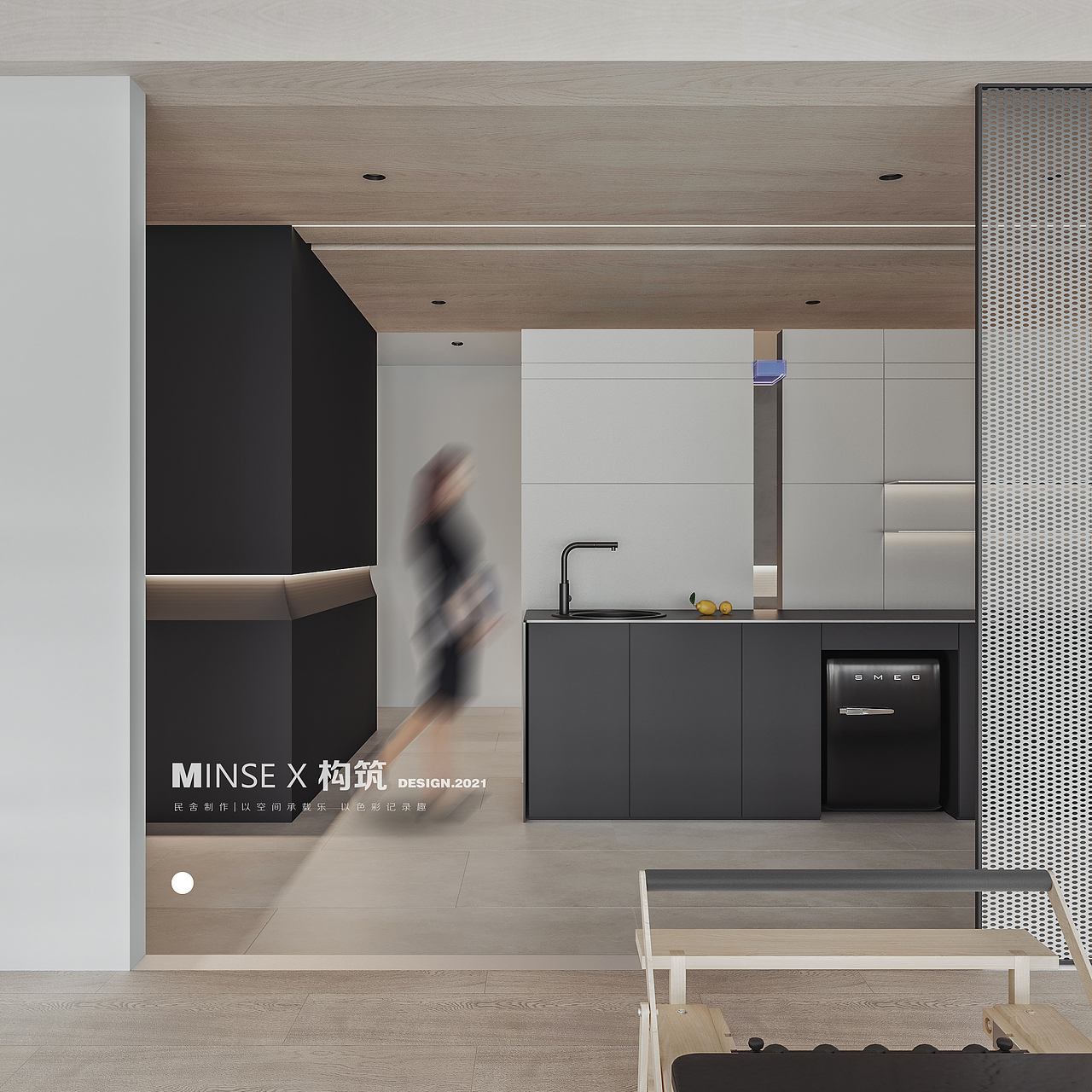 空间则是五感体验，从触摸、视觉、光影变化、空间内的行走，在影响使用者的感受. / Space is the experience of five senses, from touch, vision, light and shadow changes, walking in the space, in the influence of users' feelings.