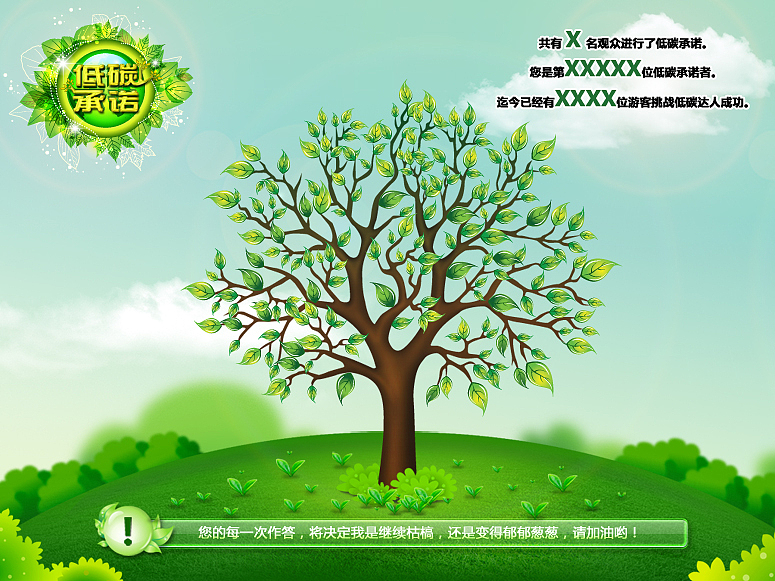 原创 低碳承诺 投影界面1(盐城科技馆应用)