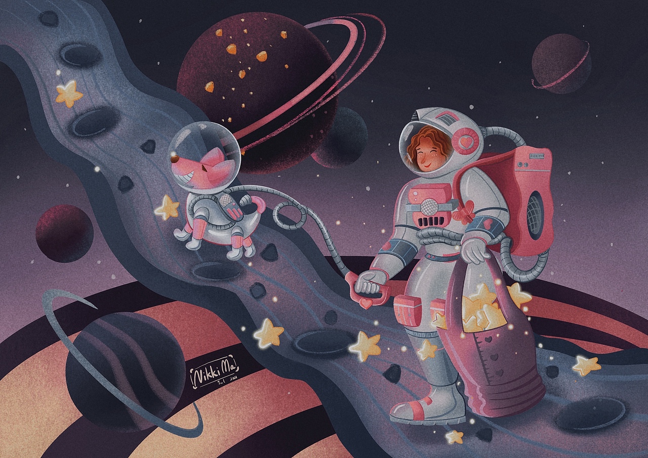 和我的狗狗捡星星（图ZMjczNTA0NzE2） - 创作习作 - 站酷设计师nikkima998800原创素材 - 站酷ZCOOL
