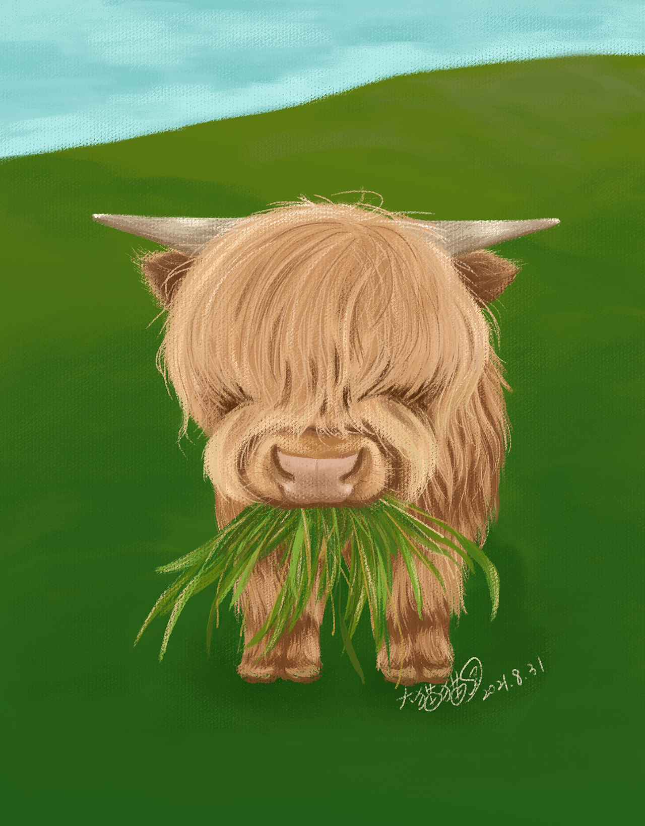 动物手绘板绘练习之小牦牛