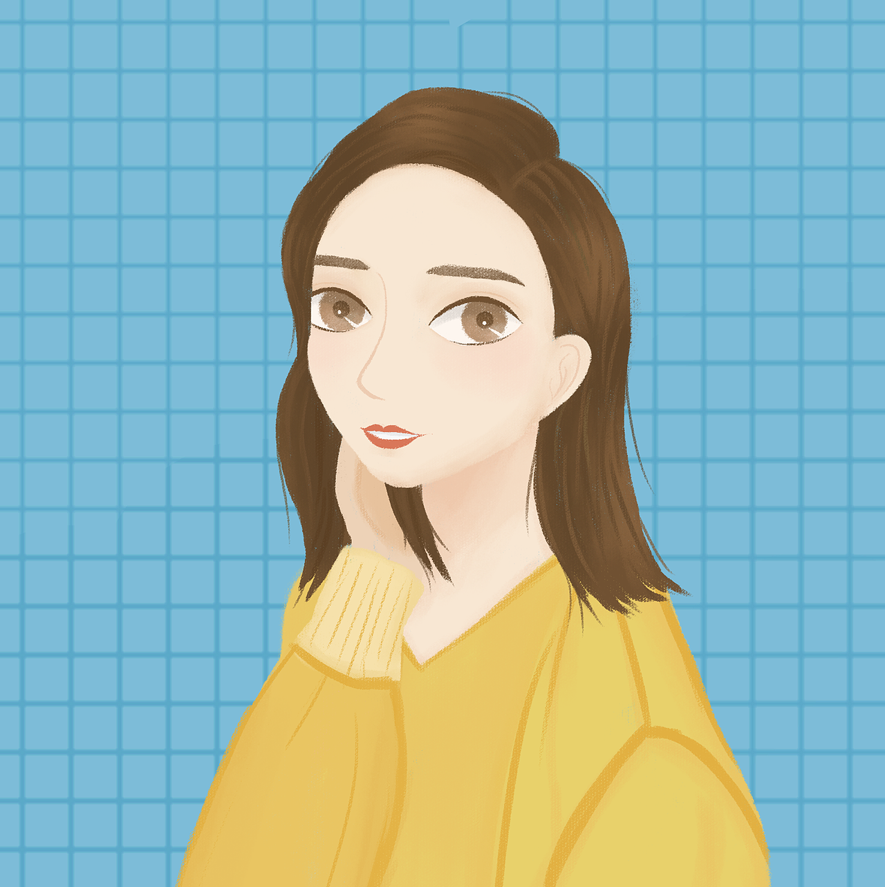 轻质感头像插画