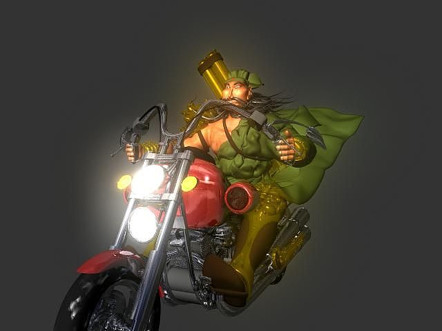 骑摩托车的关羽