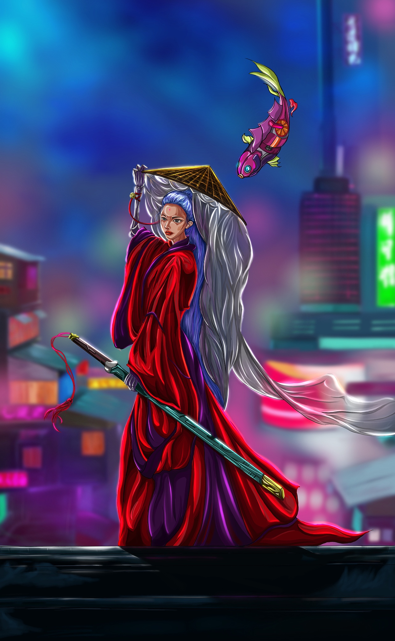 来一次国风与赛博朋克的结合,初次尝试广州|学生龙贰2|0|82原创作品