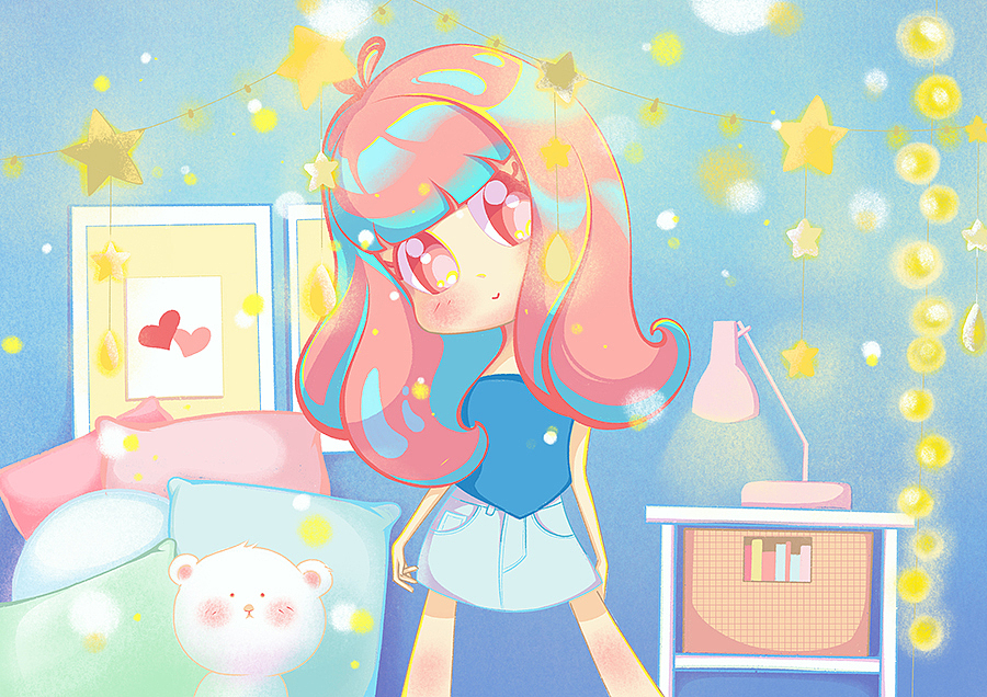 马卡龙色系萌姑娘练习（图ZMjE5NjMwNzg4） - 创作习作 - 站酷设计师金豆芽芽原创素材 - 站酷ZCOOL