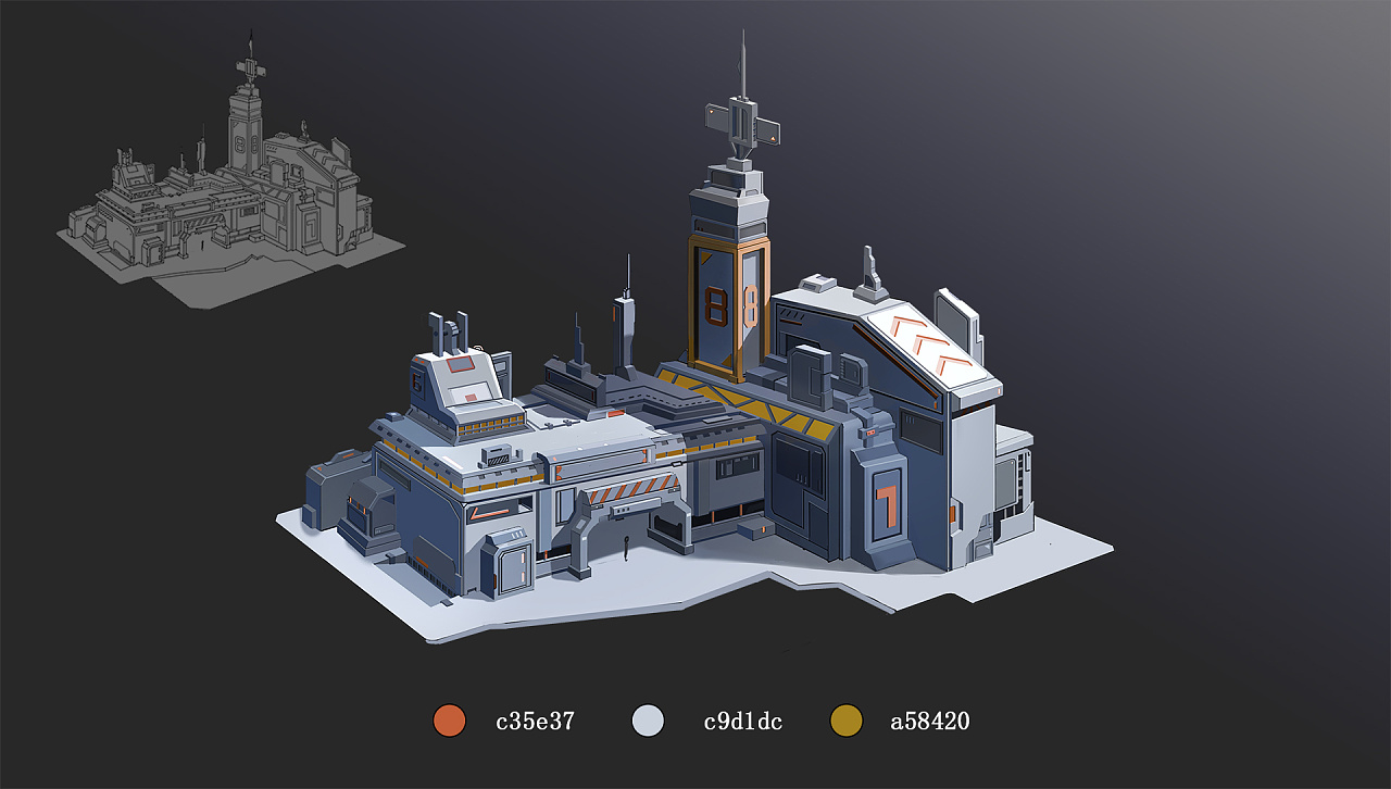 一个科幻建筑|插画|游戏原画|雨下着夜 - 原创作品 - 站酷 (zcool)