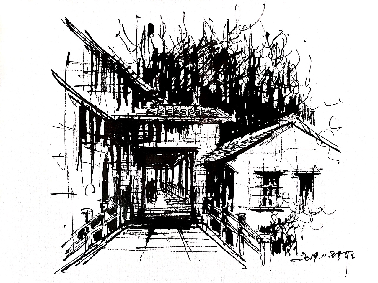 阿王速写建筑风景手绘