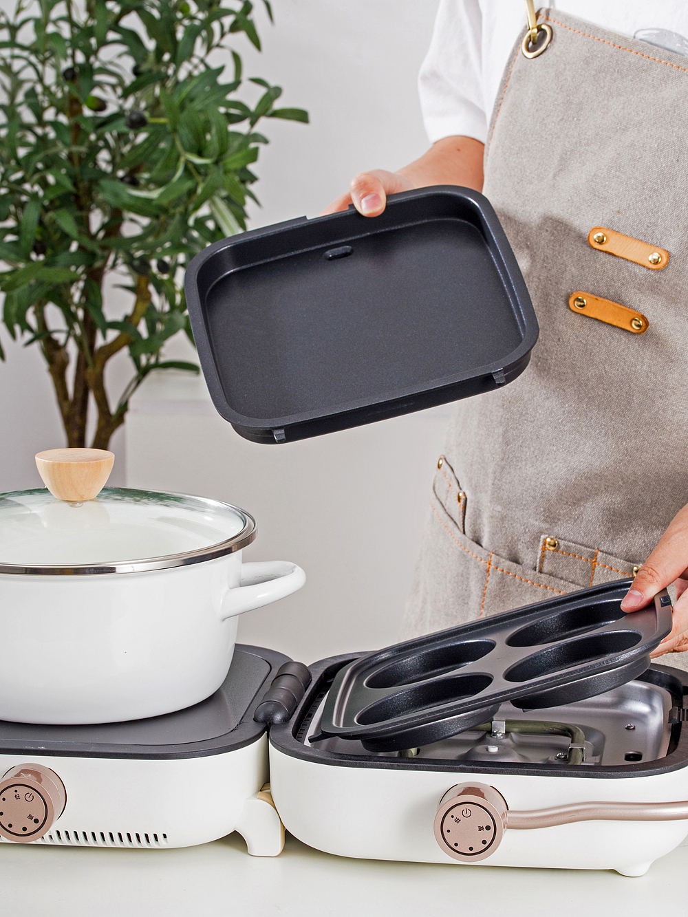 锅拍摄 折叠锅 汉堡