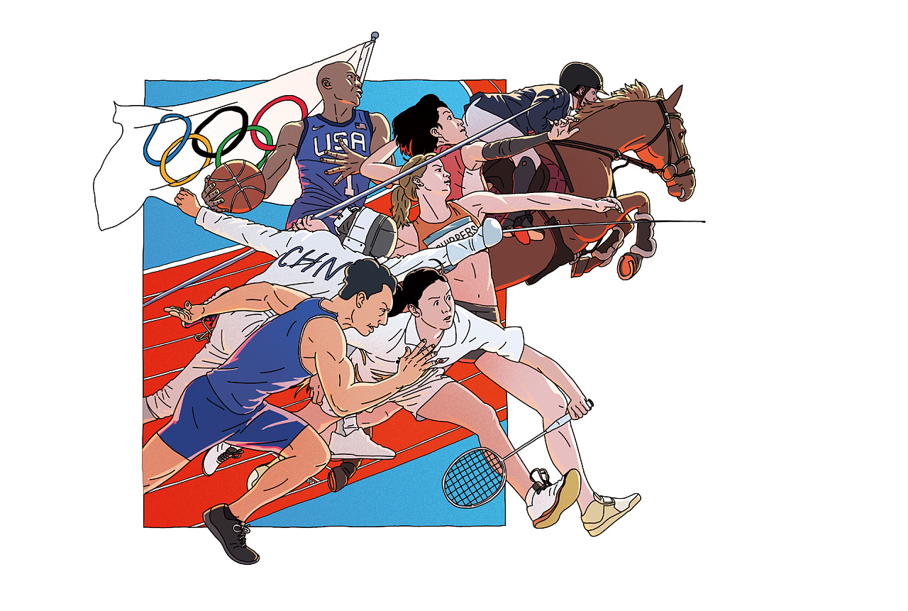 奥运精神手绘图片