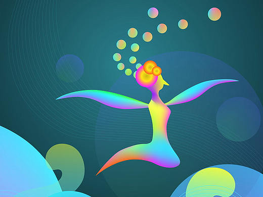 北欧小清新流体插画